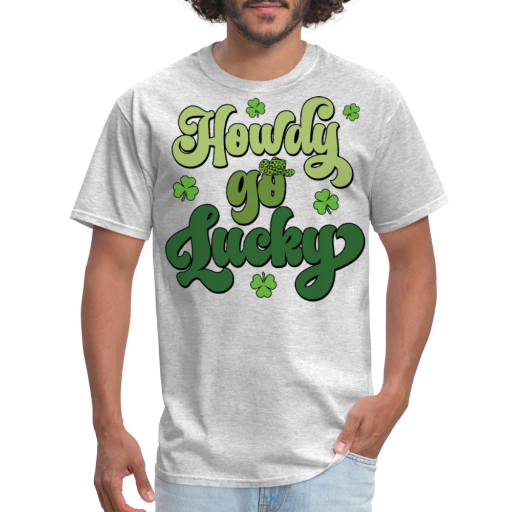 Howdy Lucky St Patrick’s Day Graphic T-shirt - heather gray