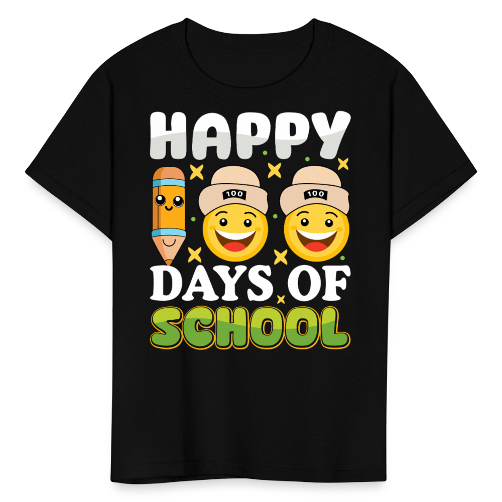 100 Days Of School Tee For Kids School Milestone Celebration T-shirt - black