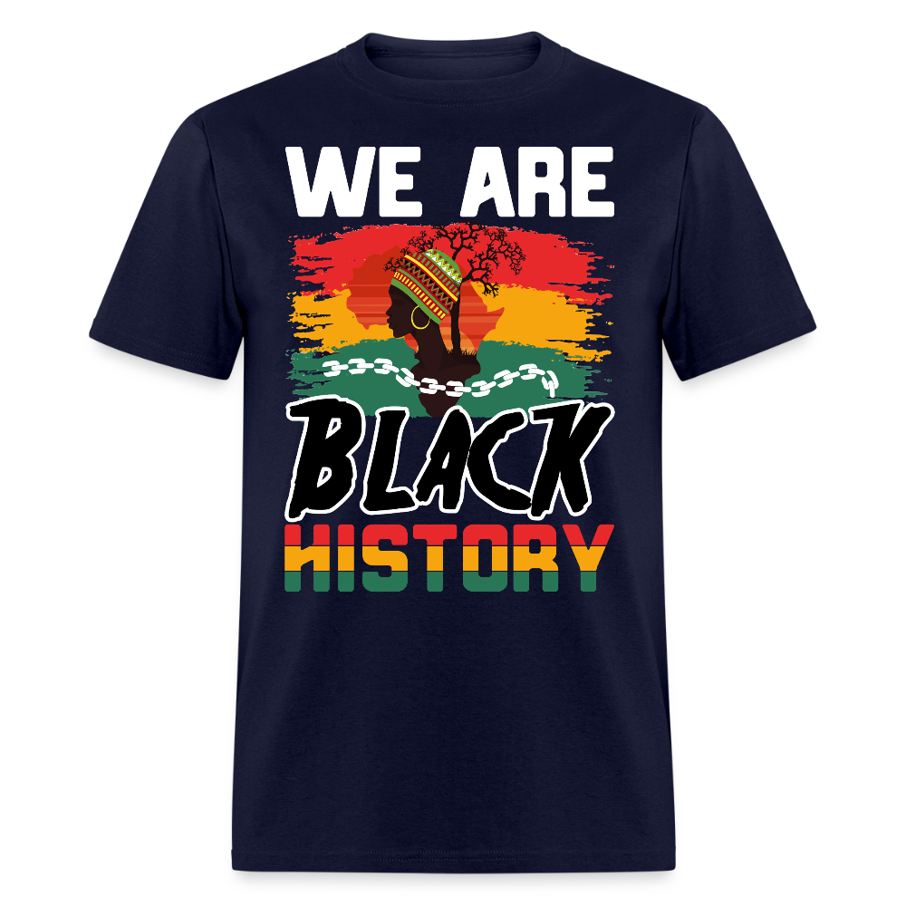 We Are Black History Afrocentric Graphic T-shirt - navy