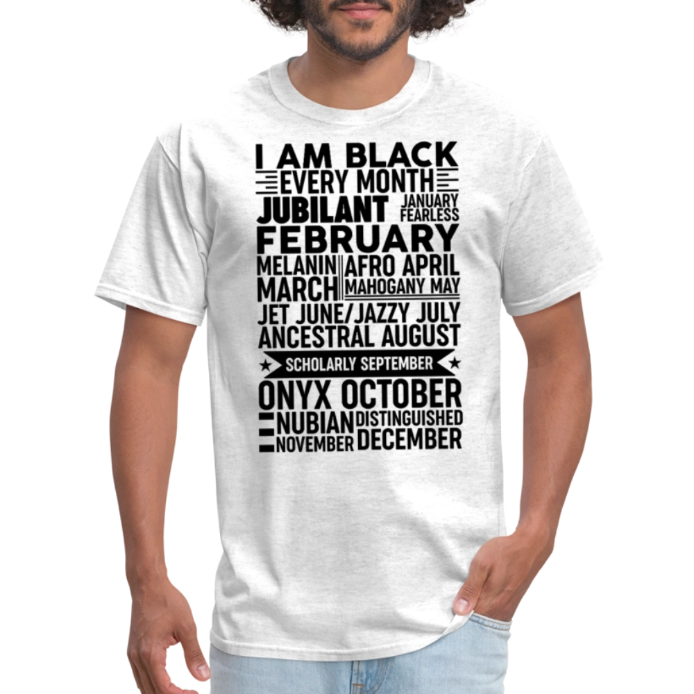 Black Empowerment Shirt For Daily Wear Black Pride T-Shirt - light heather gray