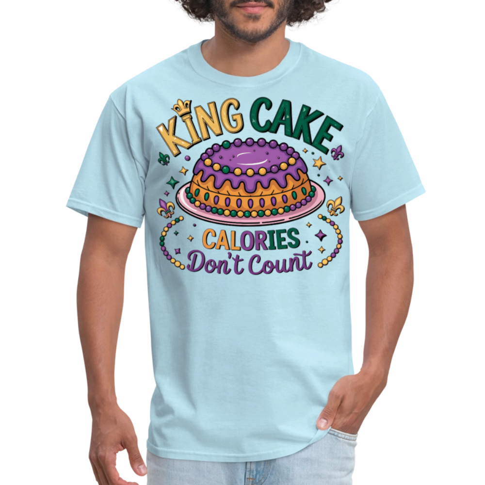 Funny King Cake Calories Don’t Count Tee Funny Mardi Gras T-shirt - powder blue