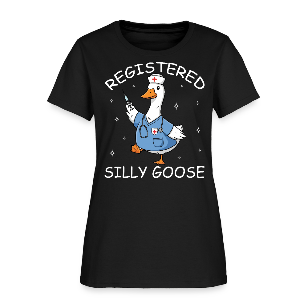 Registered Silly Goose Nurse Funny RN Gift for Nurses T-Shirt - black