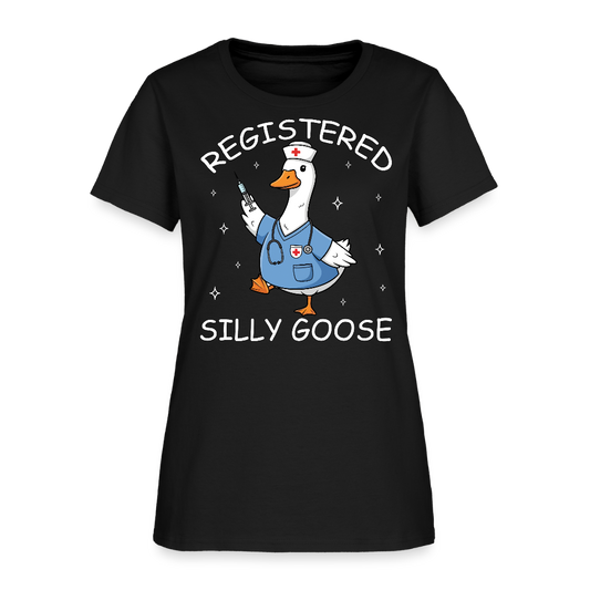Registered Silly Goose Nurse Funny RN Gift for Nurses T-Shirt - black