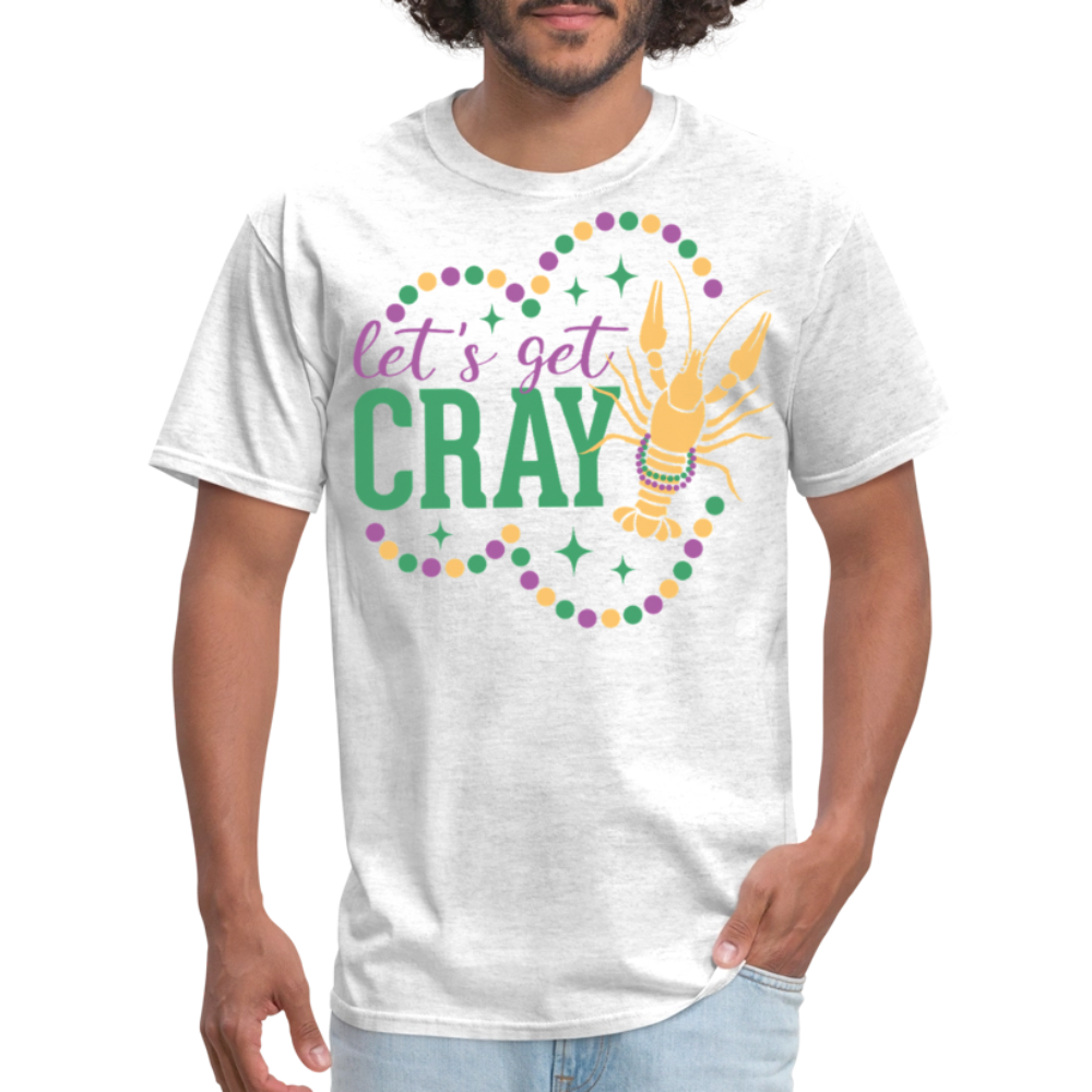 Let’s Get Gray Crawfish Graphic Tee Funny Mardi Gras T-shirt - light heather gray