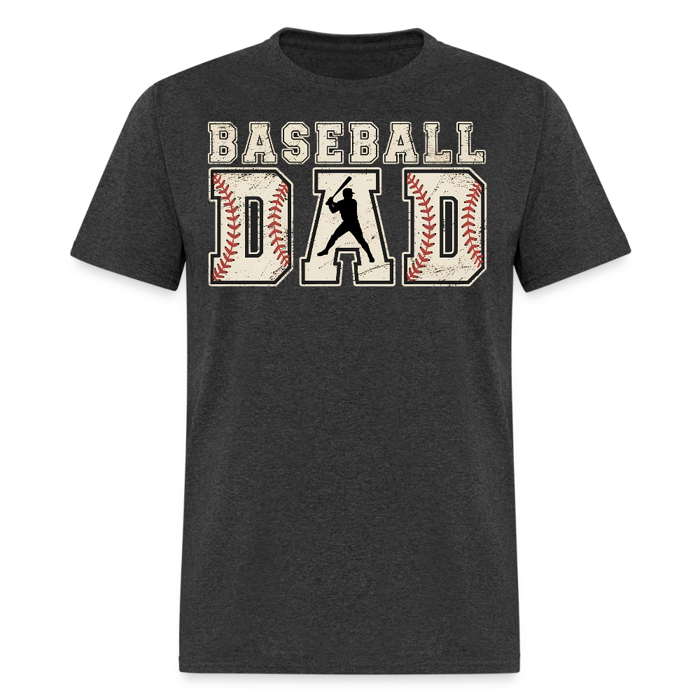 Proud Baseball Dad Gifts T-shirt - heather black