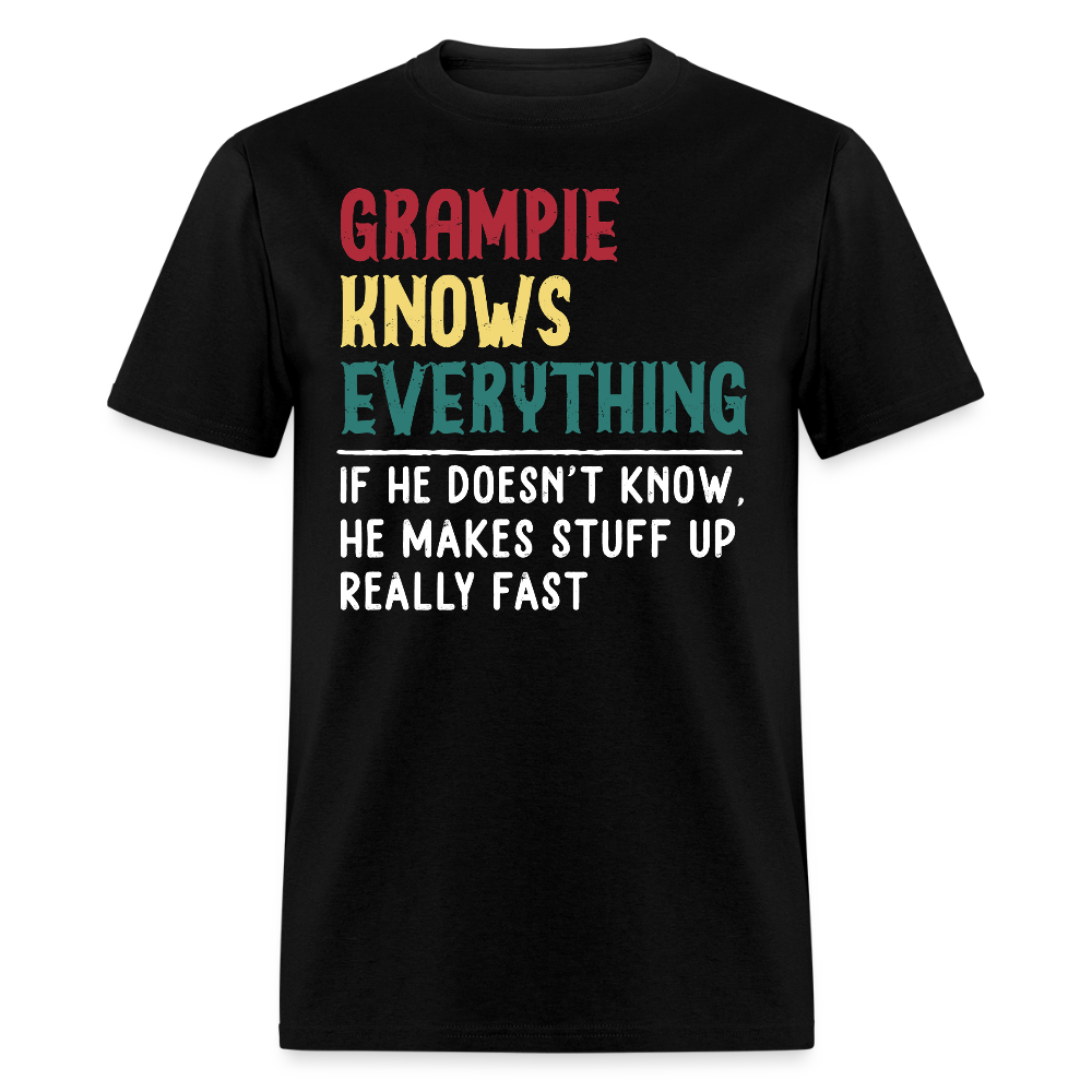 Grampie Knows Everything Humorous Grandpa T-shirt - black
