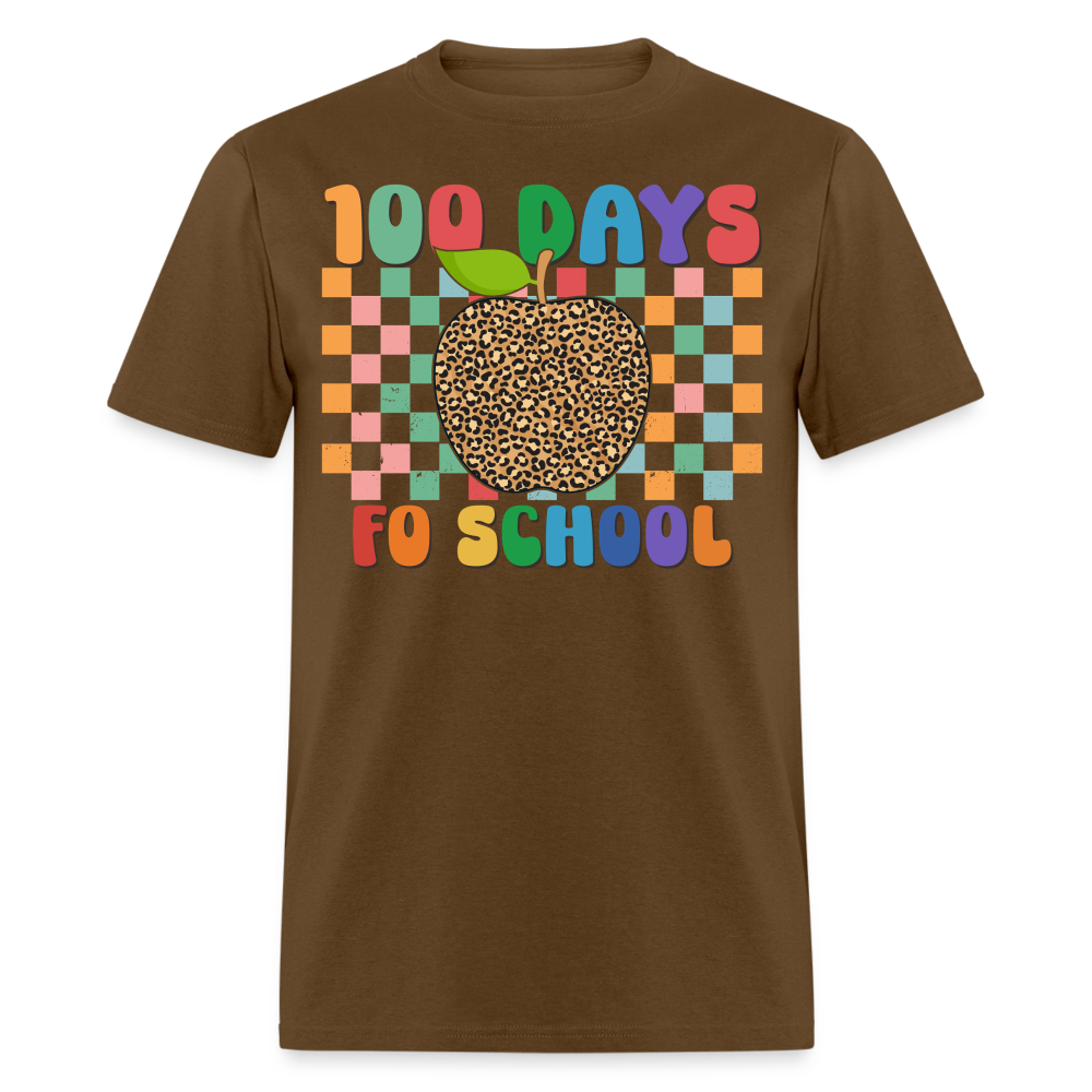 Leopard Print 100 Days of School Shirt Teacher Gifts Unisex T-shirt - brown