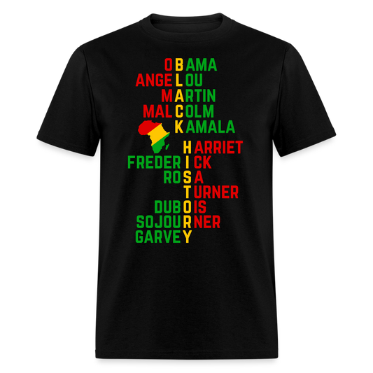 Inspirational Black Culture Tee Historical Black Leaders T-shirt - black