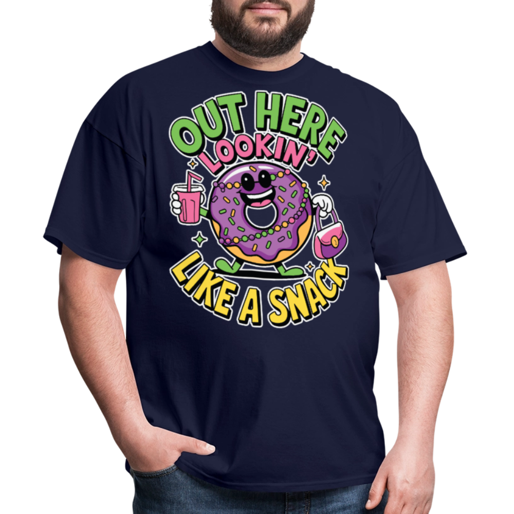 Out Here Looking Like A Snack Shirt Cool Cartoon Donut T-shirt - navy