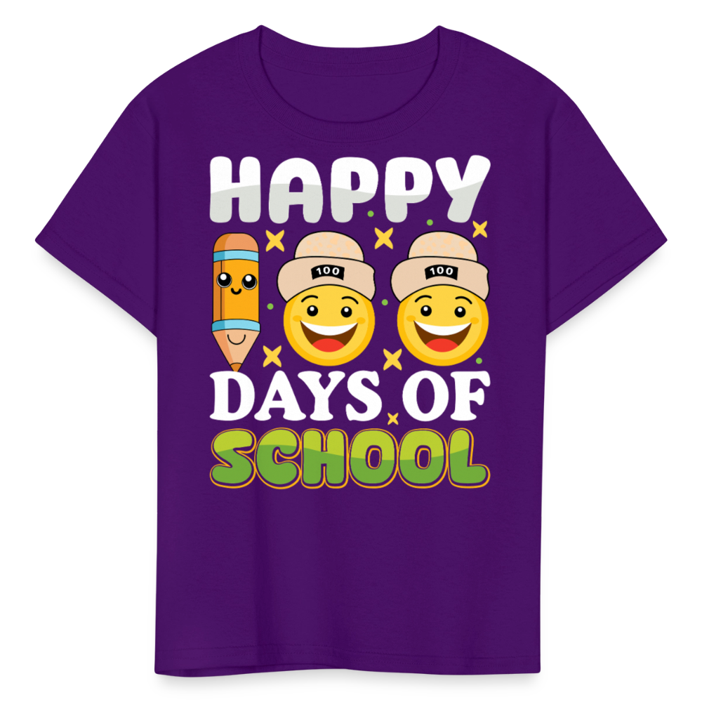 100 Days Of School Tee For Kids School Milestone Celebration T-shirt - purple