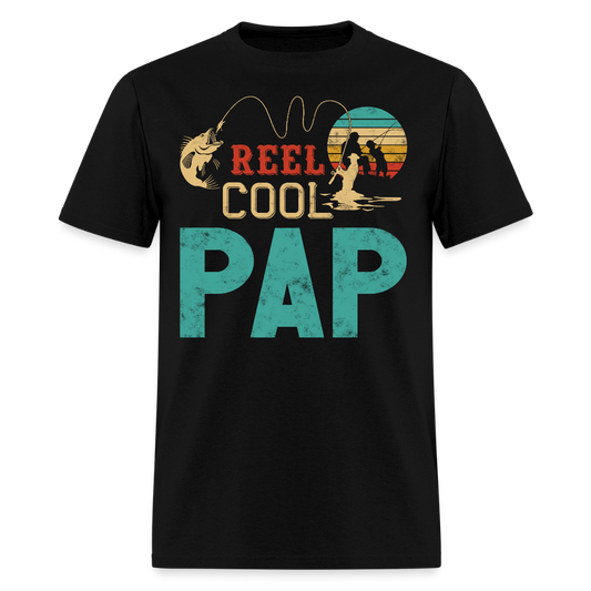Reel Cool Pap Father's Day Fishing T-Shirt - black