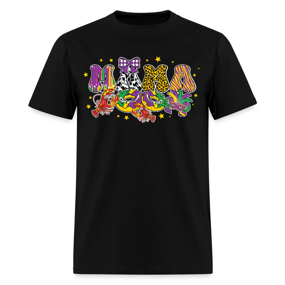 Mardi Gras Mama Shirt For Women Leopard Print Mardi Gras T-shirt - black