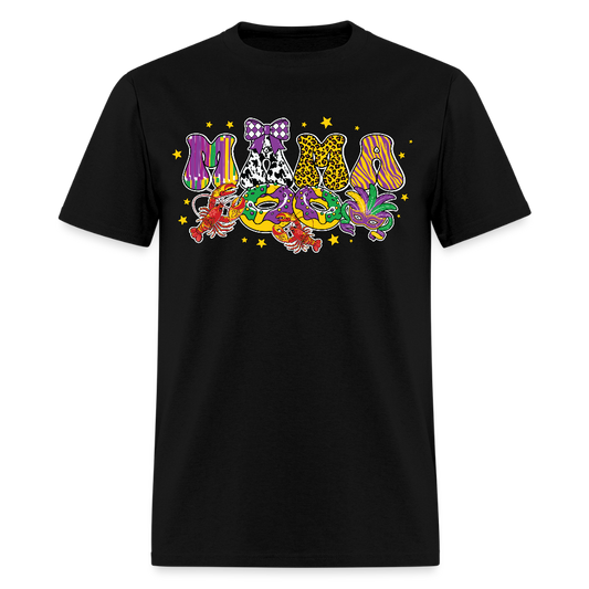 Mardi Gras Mama Shirt For Women Leopard Print Mardi Gras T-shirt - black