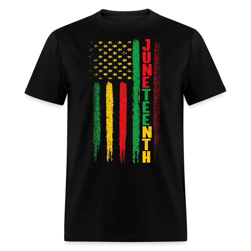 African American Heritage Juneteenth Flag T-shirt - black