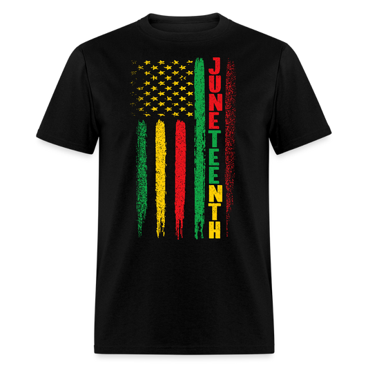 African American Heritage Juneteenth Flag T-shirt - black