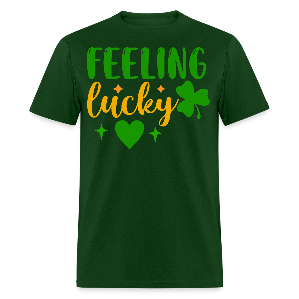 Feeling Lucky Shamrock Tee For Irish Celebrations T-shirt - forest green