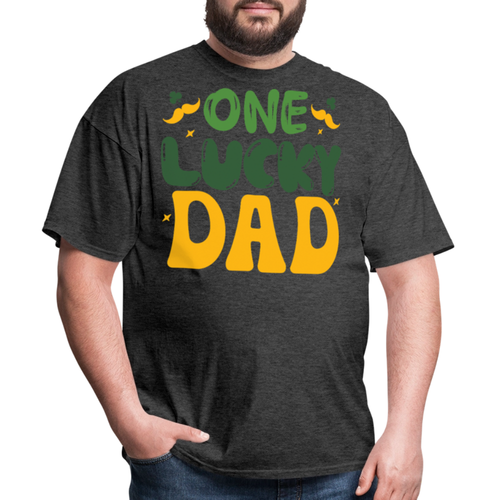 One Lucky Dad St Patrick's Day T-shirt - heather black