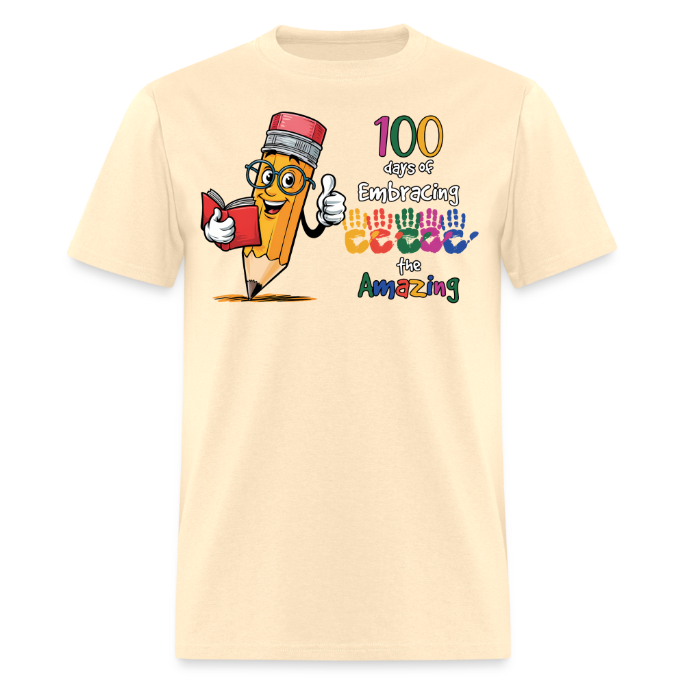 100 Days Of Embracing Learning Tee Back To School Teacher Gifts T-shirt - natural