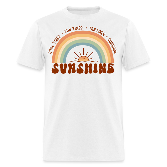 Good Vibes Retro Summer Fun Times Tan Lines Beach T-shirt - white