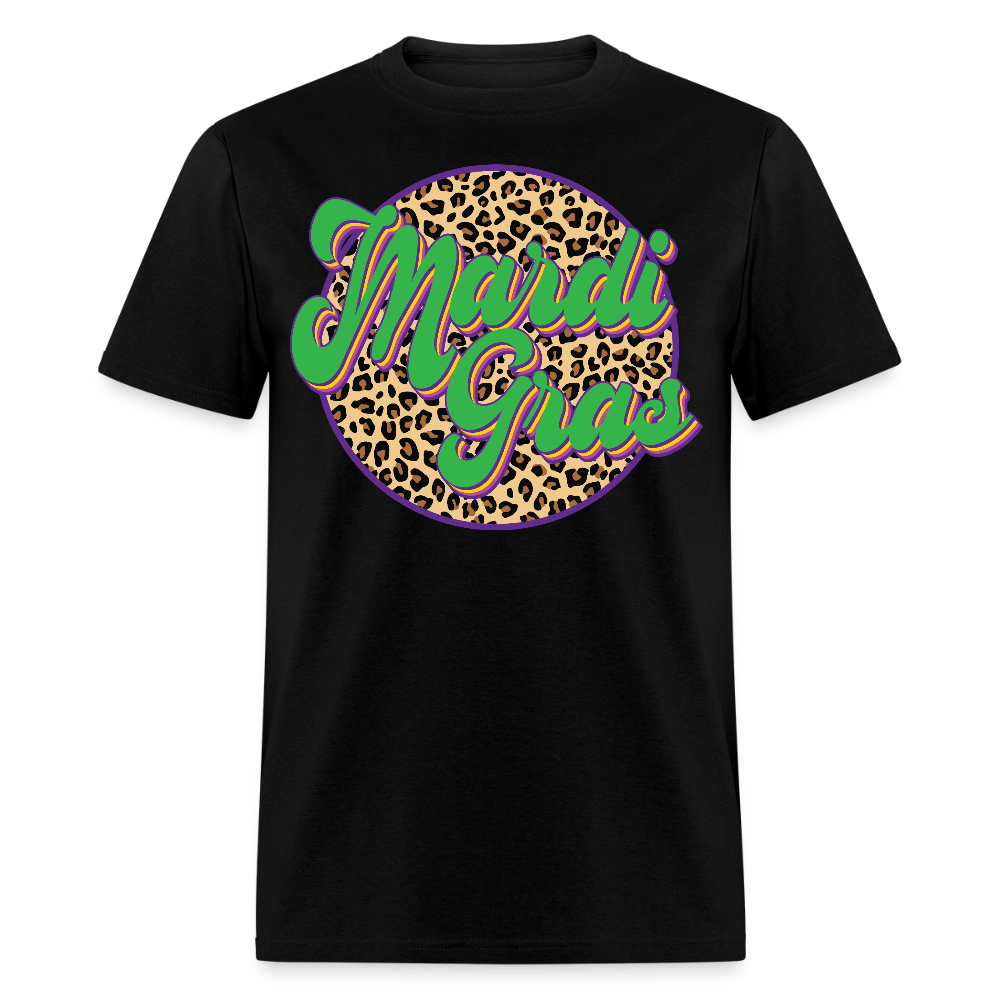 Mardi Gras Leopard Print T-shirt - black