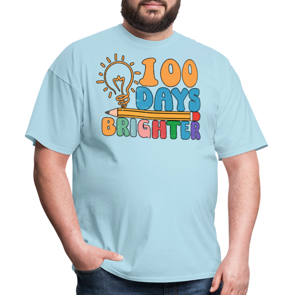 100 Days Brighter Shirt for Teachers Fun School Milestone T-Shirt - powder blue