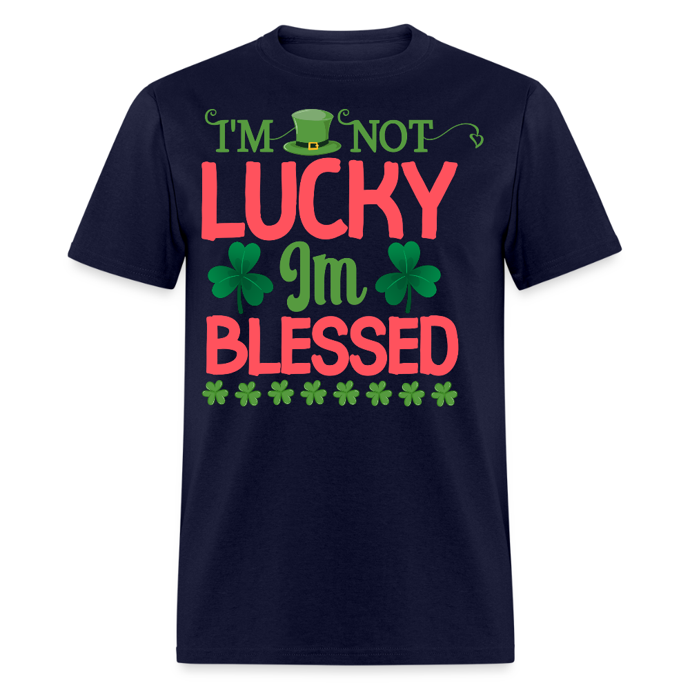 St Patrick’s Day Christian Graphic Tee Religious Lucky Clover T-shirt - navy