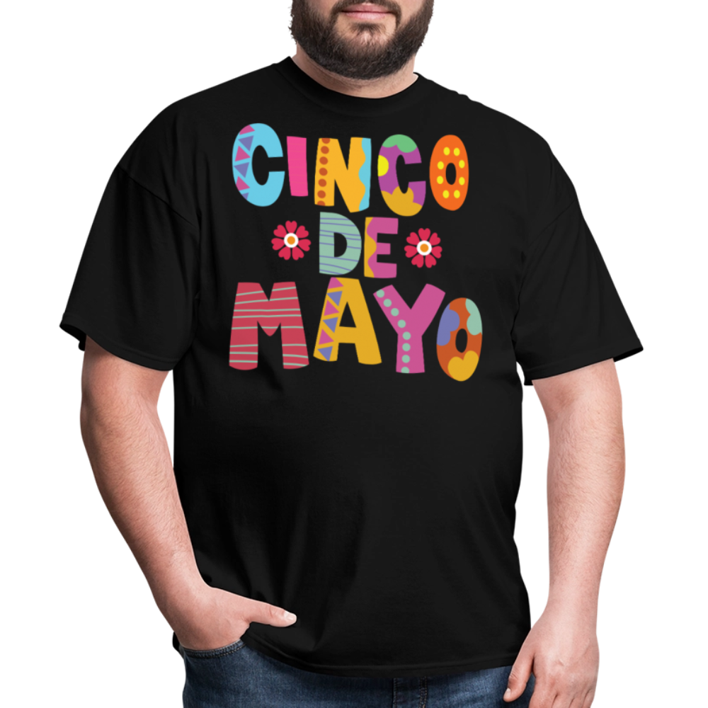 Mexican Holiday Celebration Tee Cinco De Mayo Colorful Graphic T-shirt - black