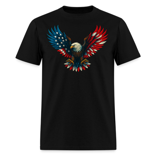American Flag Patriotic Bald Eagle T-Shirt - black