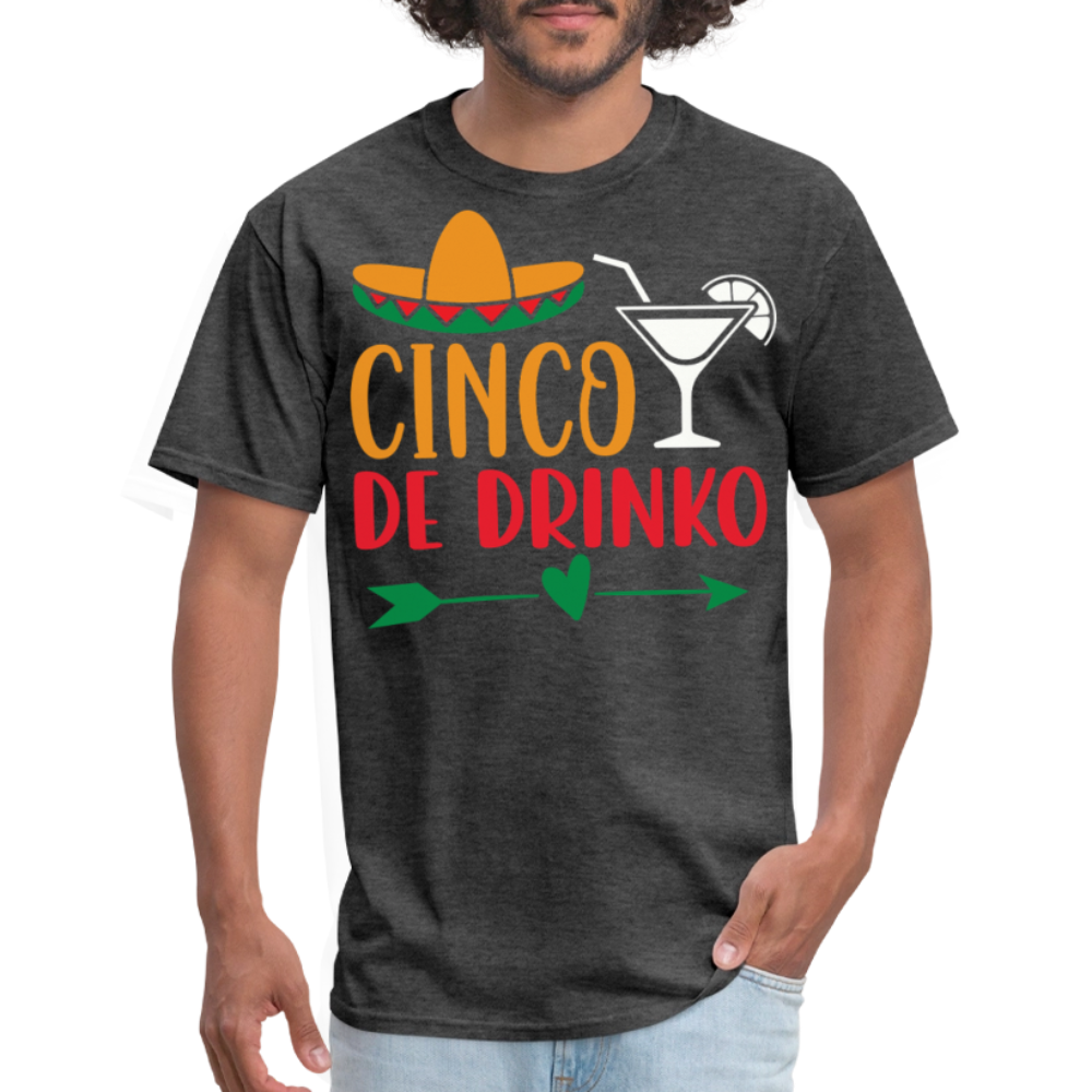 Funny Cinco de Mayo Drinking Tee Cinco de Drinko party T-shirt - heather black