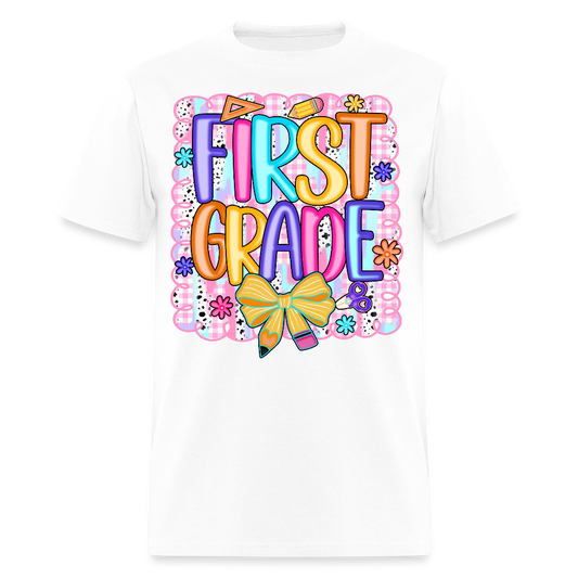 Back To School First Grade Teacher T-Shirt - white