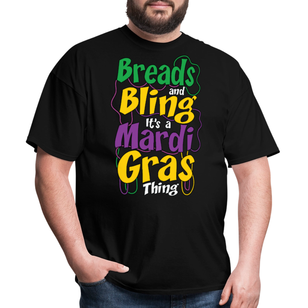 Beads And Bling Mardi Gras Colorful Festive T-shirt - black