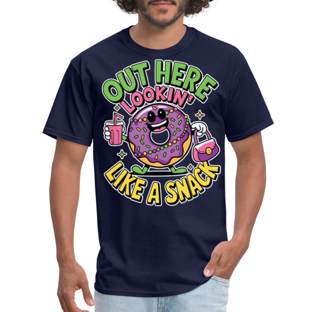 Out Here Looking Like A Snack Shirt Cool Cartoon Donut T-shirt - navy