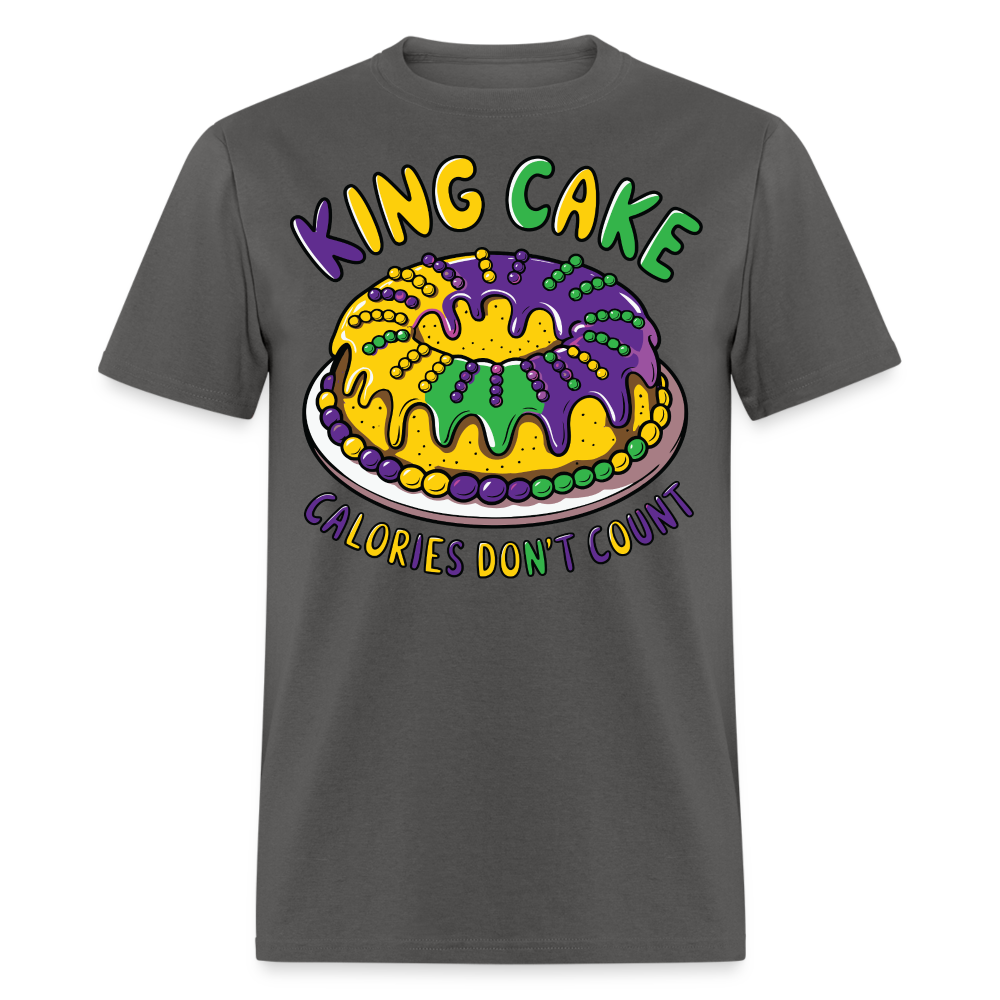 Fat Tuesday Celebration Mardi Gras King Cake T-shirt - charcoal