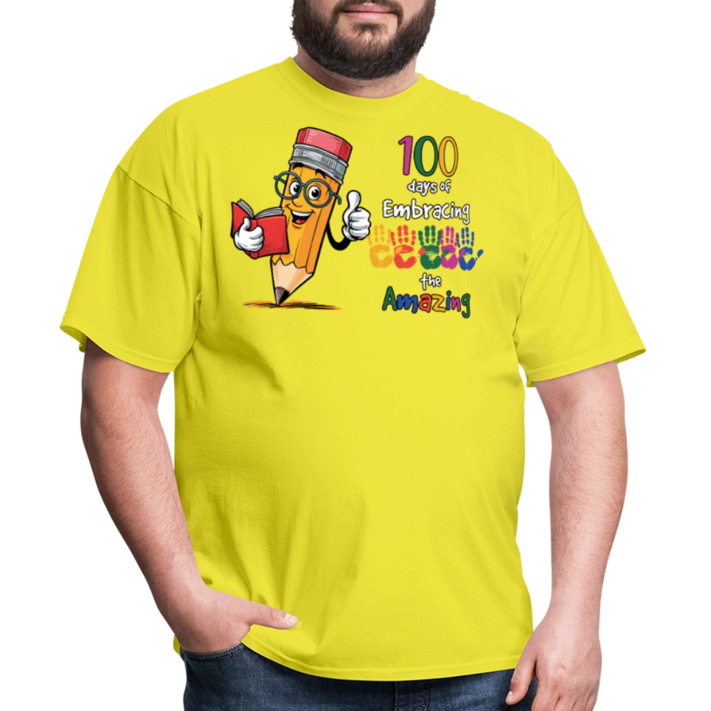 100 Days Of Embracing Learning Tee Back To School Teacher Gifts T-shirt - yellow