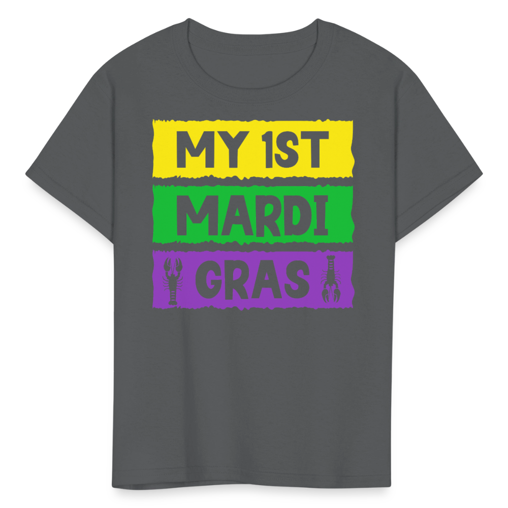 Carnival Kids My First Mardi Gras Baby T-shirt - charcoal