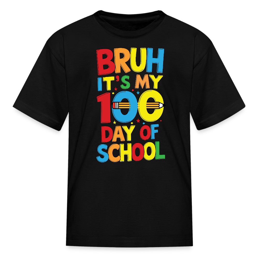 100 Days Of School Shirt For Kids Colorful School Milestone T-shirt - black