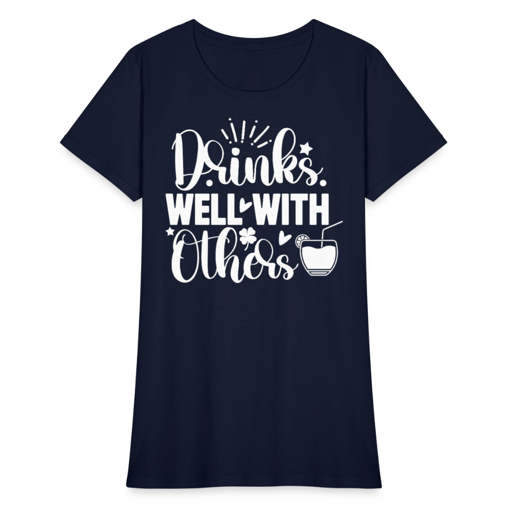 Humorous Ladies' Social Drinking Tee – Perfect Gift Idea - navy