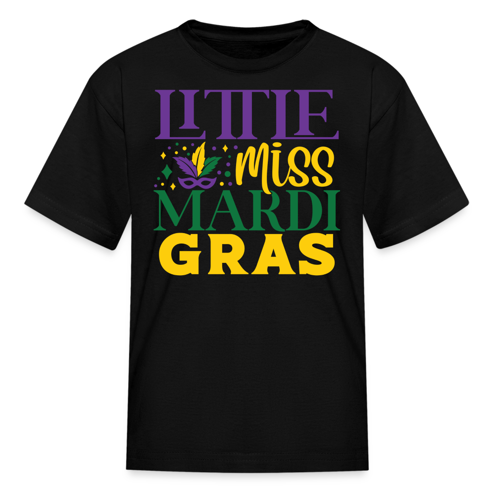 Little Miss Mardi Gras Shirt For Toddlers New Orleans Kids' T-shirt - black