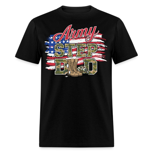 Army Step Dad Military Stepfather Patriotic T-shirt - black