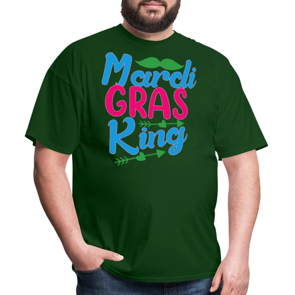 Mardi Gras King Shirt For Men Funny Mardi Gras Party T-shirt - forest green