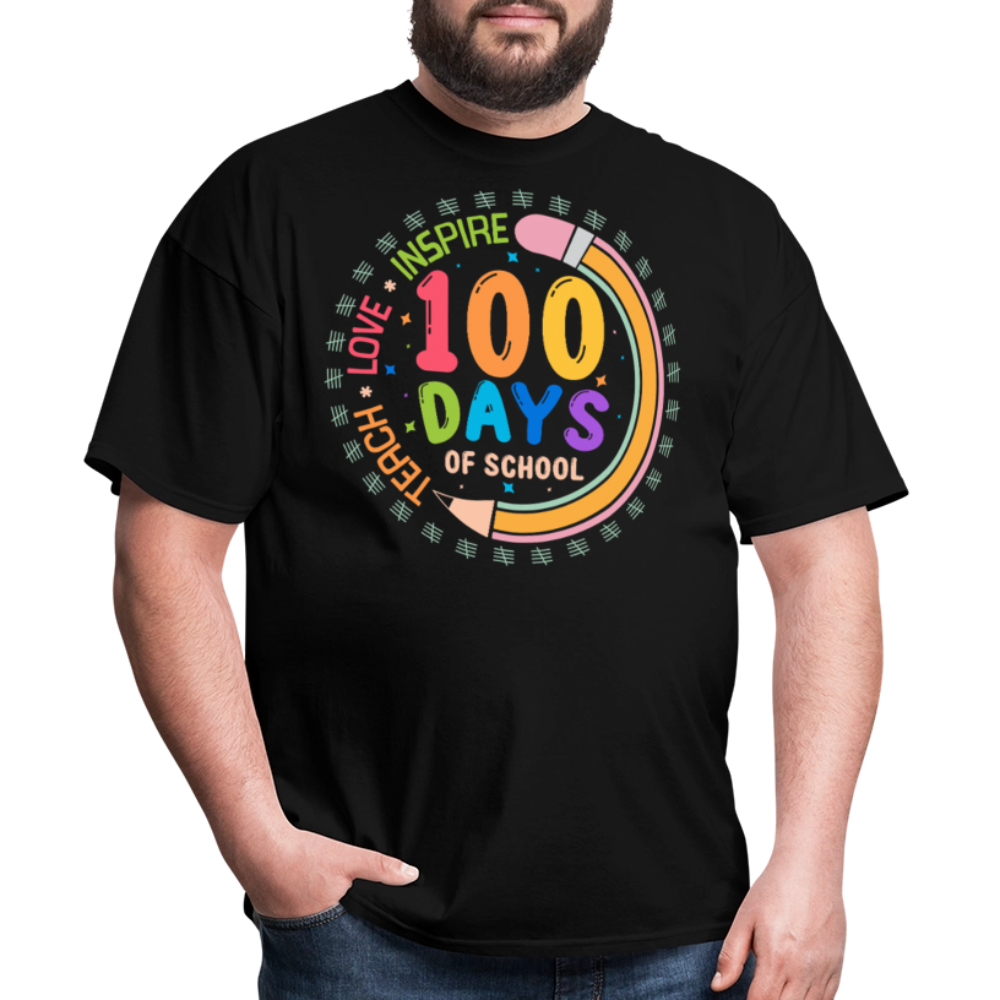 100th Days Of School Shirt For Teachers School Milestone Celebration T-shirt - black