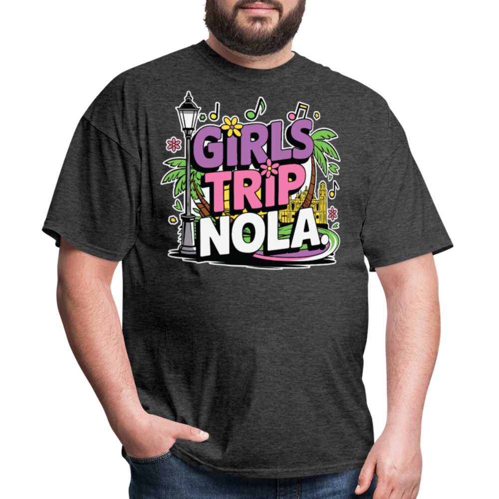 Bachelorette Party Shirt For NOLA Fun Mardi Gras Trip T-shirt - heather black