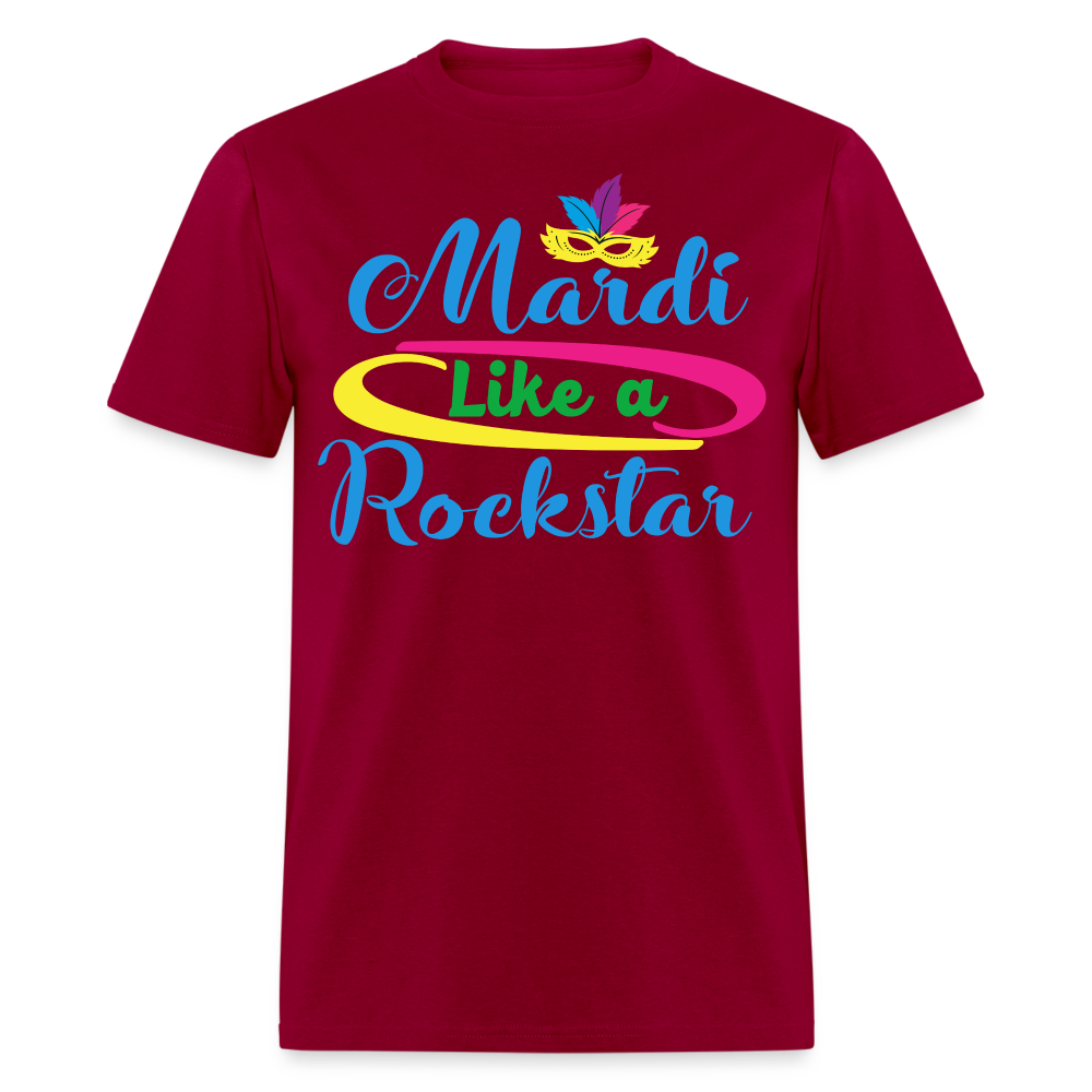 Mardi Gras Rockstar Shirt For Men And Women T-Shirt - dark red