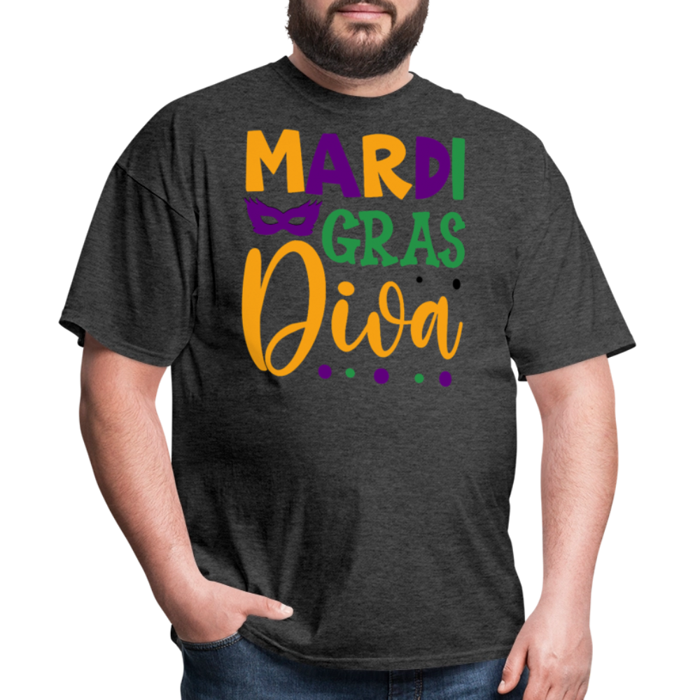 Stylish Mardi Gras Celebration Tee Mardi Gras Diva T-shirt - heather black