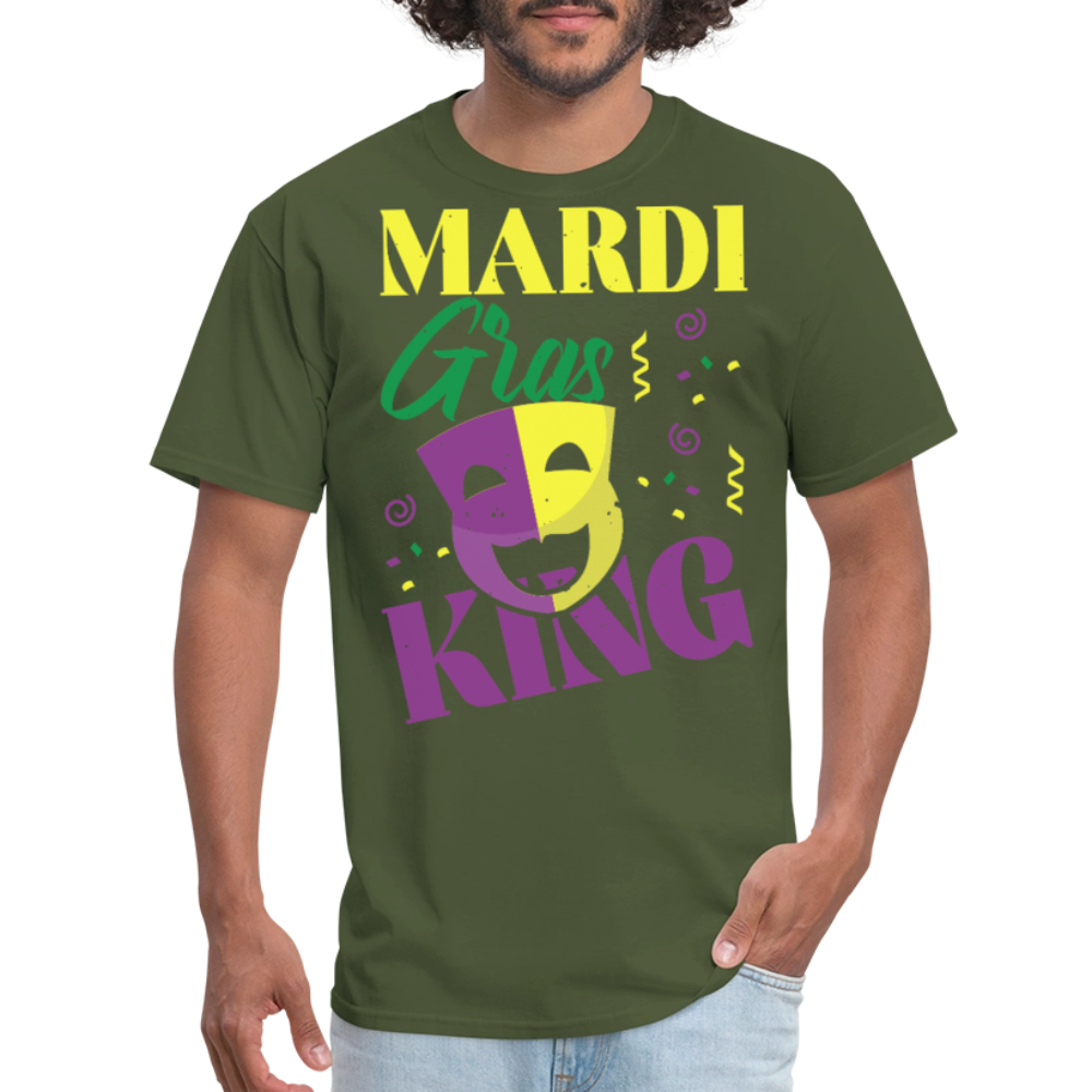 Masquerade Mask Tee Funny Mardi Gras King T-shirt - military green