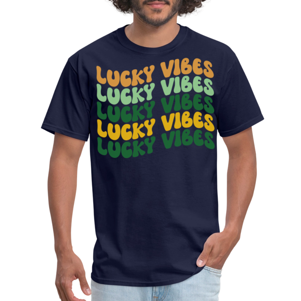 St Patrick's Day Lucky Vibes T-shirt - navy