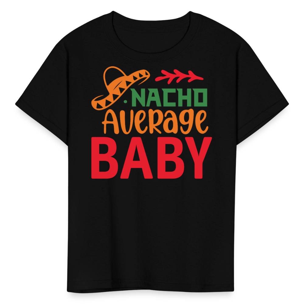 Mexican-inspired Graphic Tee For Kids Nacho Average Boy T-shirt - black