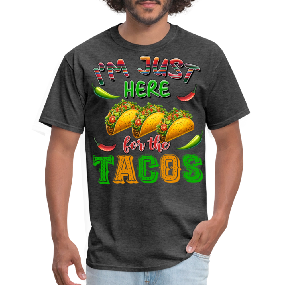 Mexican Food Graphic Tee For Taco Lovers Funny Tacos T-shirt - heather black