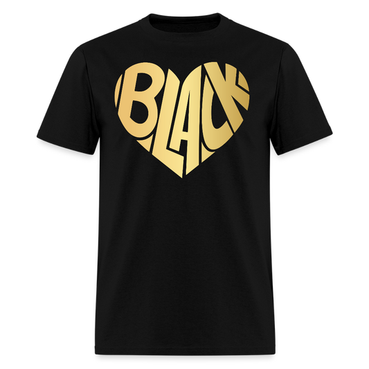 Black Pride Heart Afrocentric Love T-Shirt - black