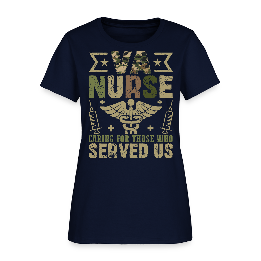 VA Nurse Tee Caring For Those Who Served Us T-Shirt - navy